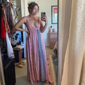 En Crème maxi dress with shoulder tie detail